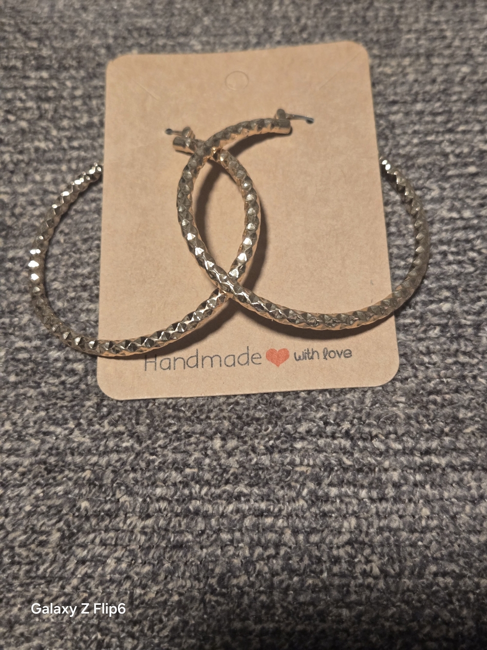 Fashion Jewelry Silver Textured Hoop Earrings